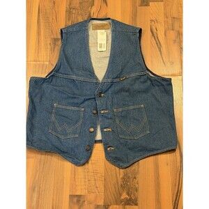 NWT Men's Wrangler Traditional Western Cotton Denim Vest Size XL